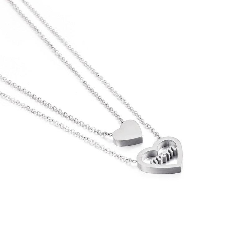 Heart Ladies Clavicle Chain Titanium Steel