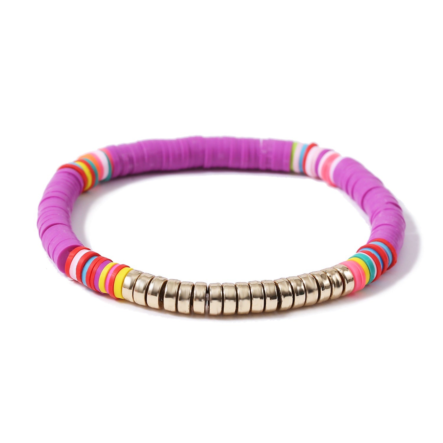 Multicolored Tassel Polymer Clay Shell Bohemian Bracelet