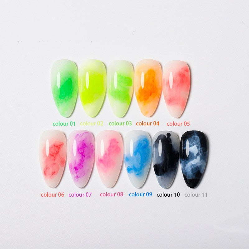 Fluorescent Bright Ink Halo Dye Bubble Nail