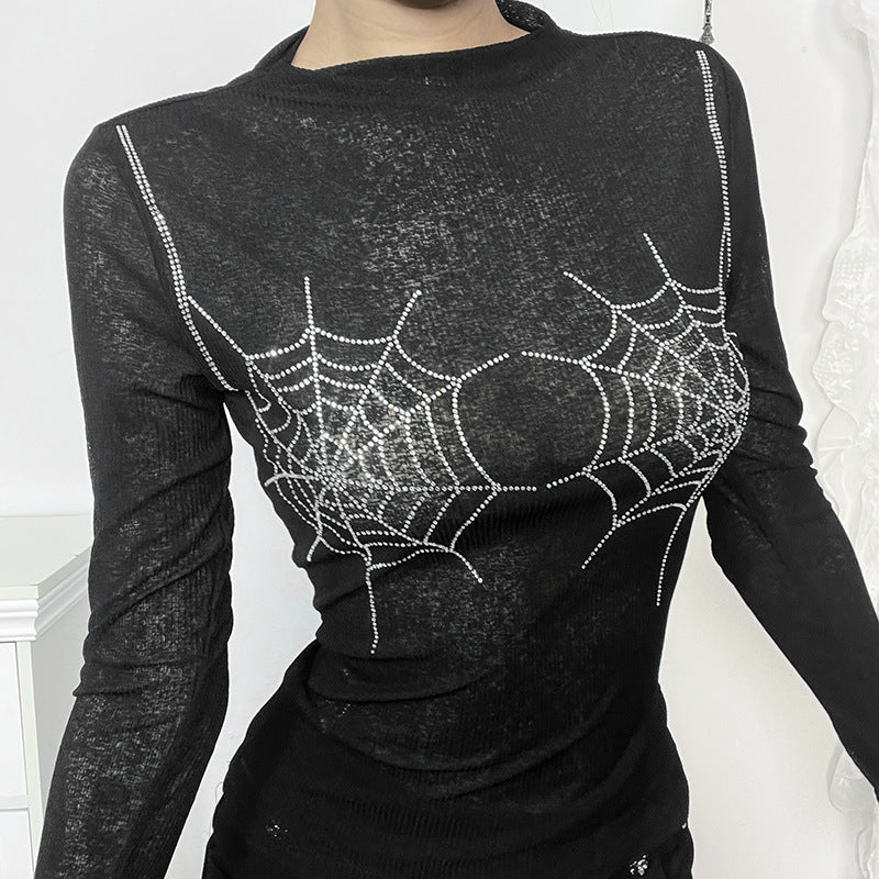 Spider Mesh Basic Top For Women