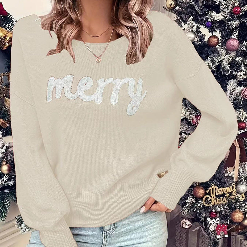 European And American Christmas Round-neck Long-sleeved Pullover